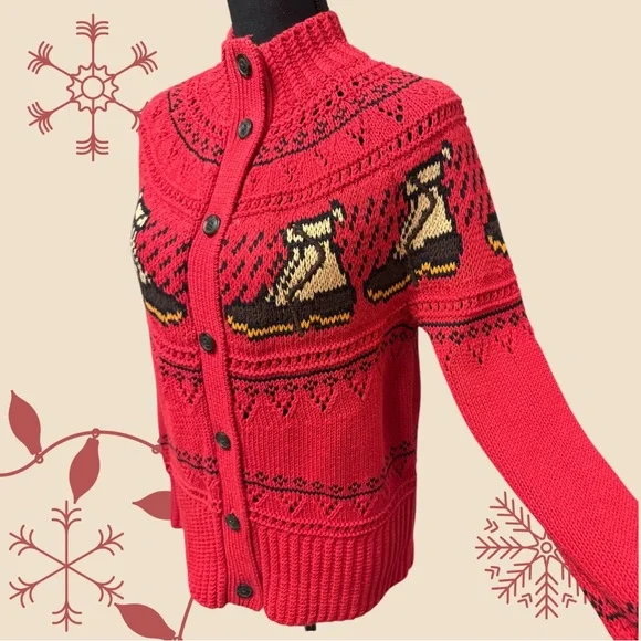 LL Bean Signature Cotton Fisherman Sweater Cardigan - Picture 3 of 10